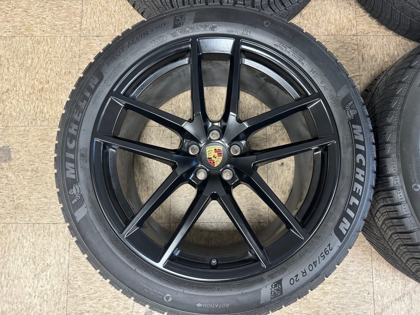 20” OEM 95B.3 Macan S Wheels & BRAND NEW Michelin Pilot Alpin 5 Tires