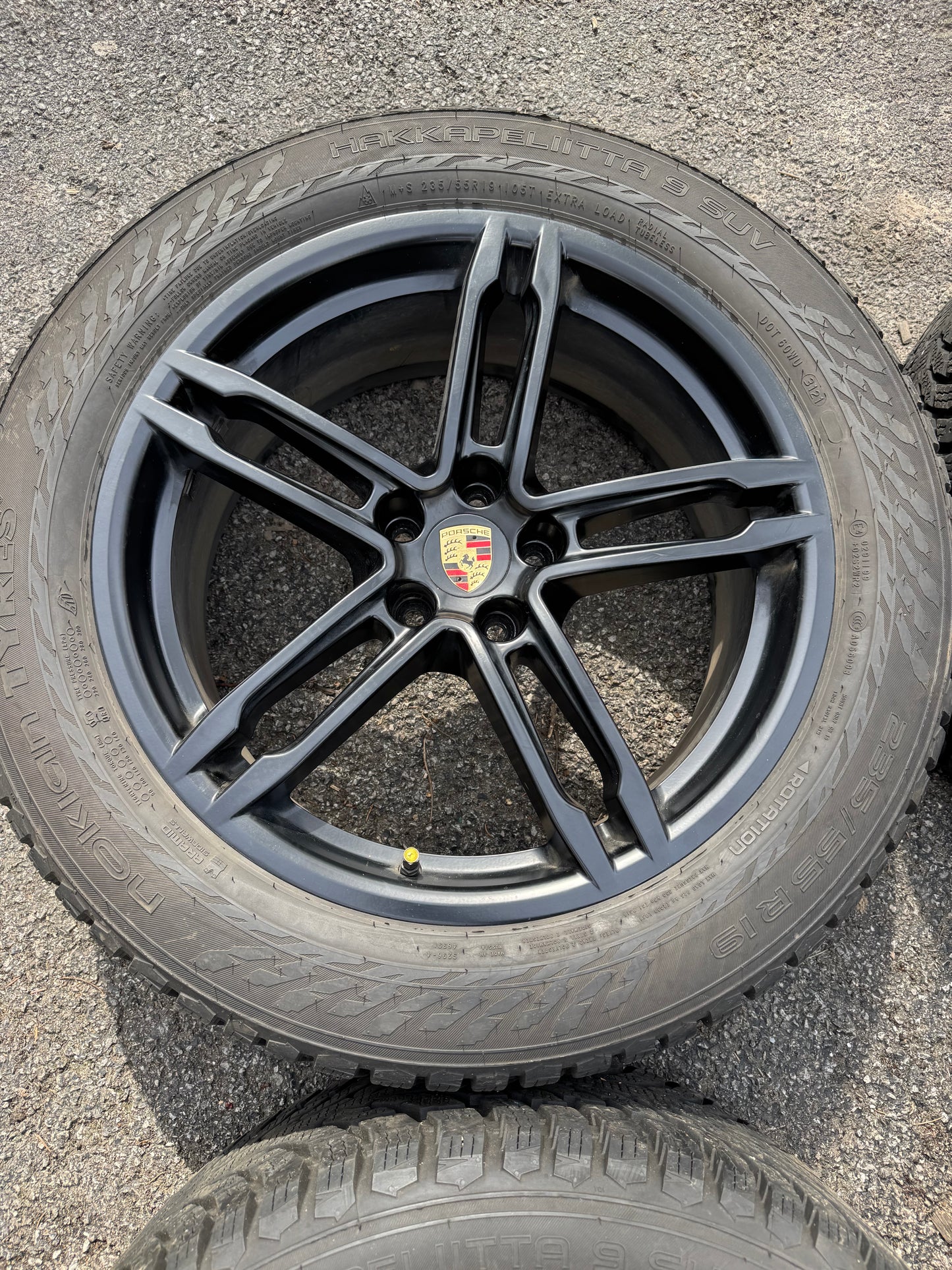 OEM Porsche Macan Satin Black 19” Turbo Wheels & Winter Tires