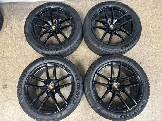 20” OEM 95B.3 Macan S Wheels & BRAND NEW Michelin Pilot Alpin 5 Tires