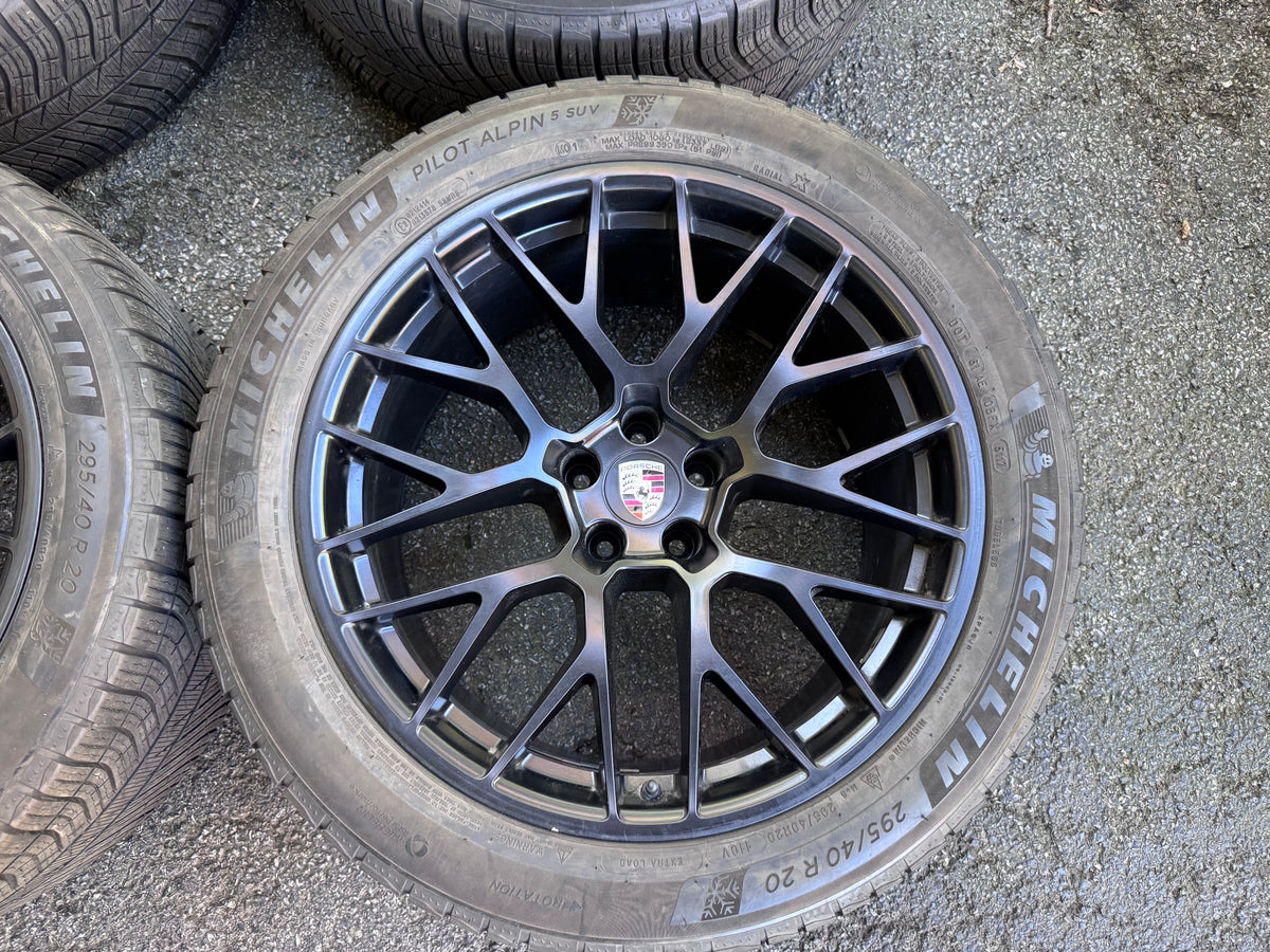 OEM Porsche Macan Gloss Black 20” Original RS Spyder Wheels / Rims & Tires