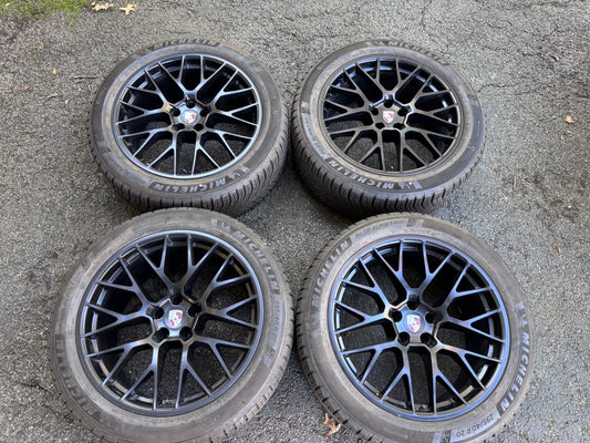 OEM Porsche Macan Gloss Black 20” Original RS Spyder Wheels / Rims & Tires