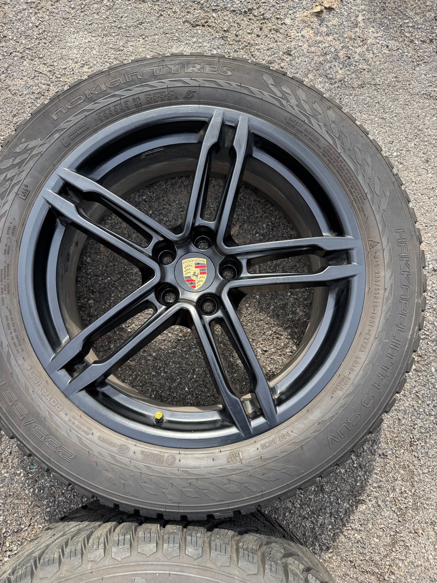 OEM Porsche Macan Satin Black 19” Turbo Wheels & Winter Tires