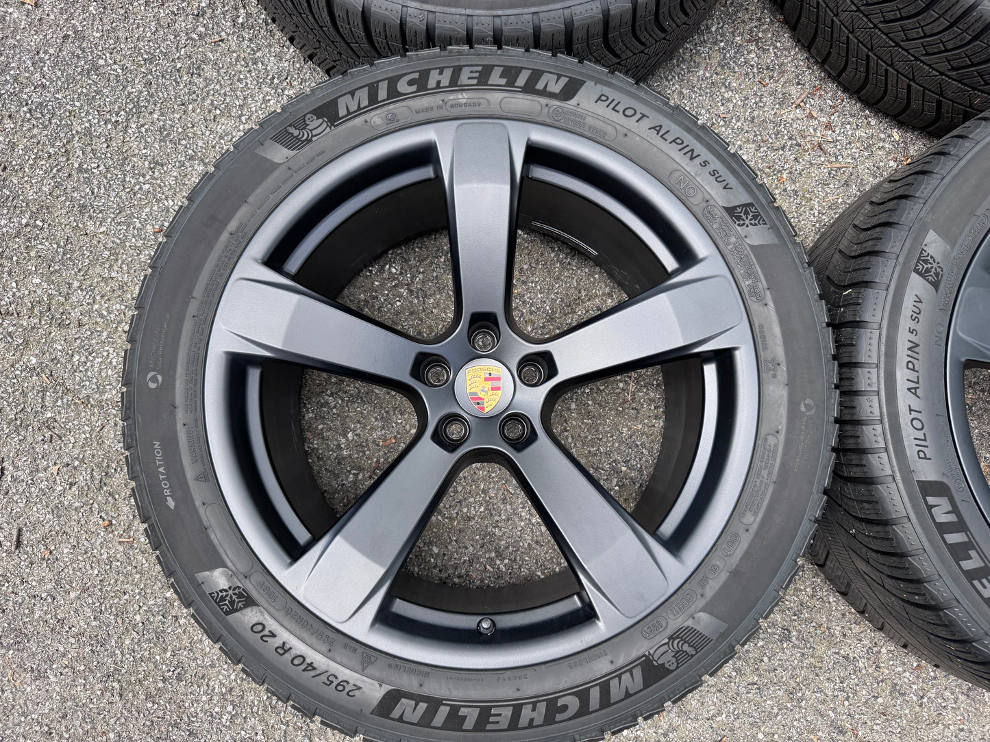 Winter Package: 20” OEM 95B.3 5-Spoke Sport Wheels & Tires - Satin Black