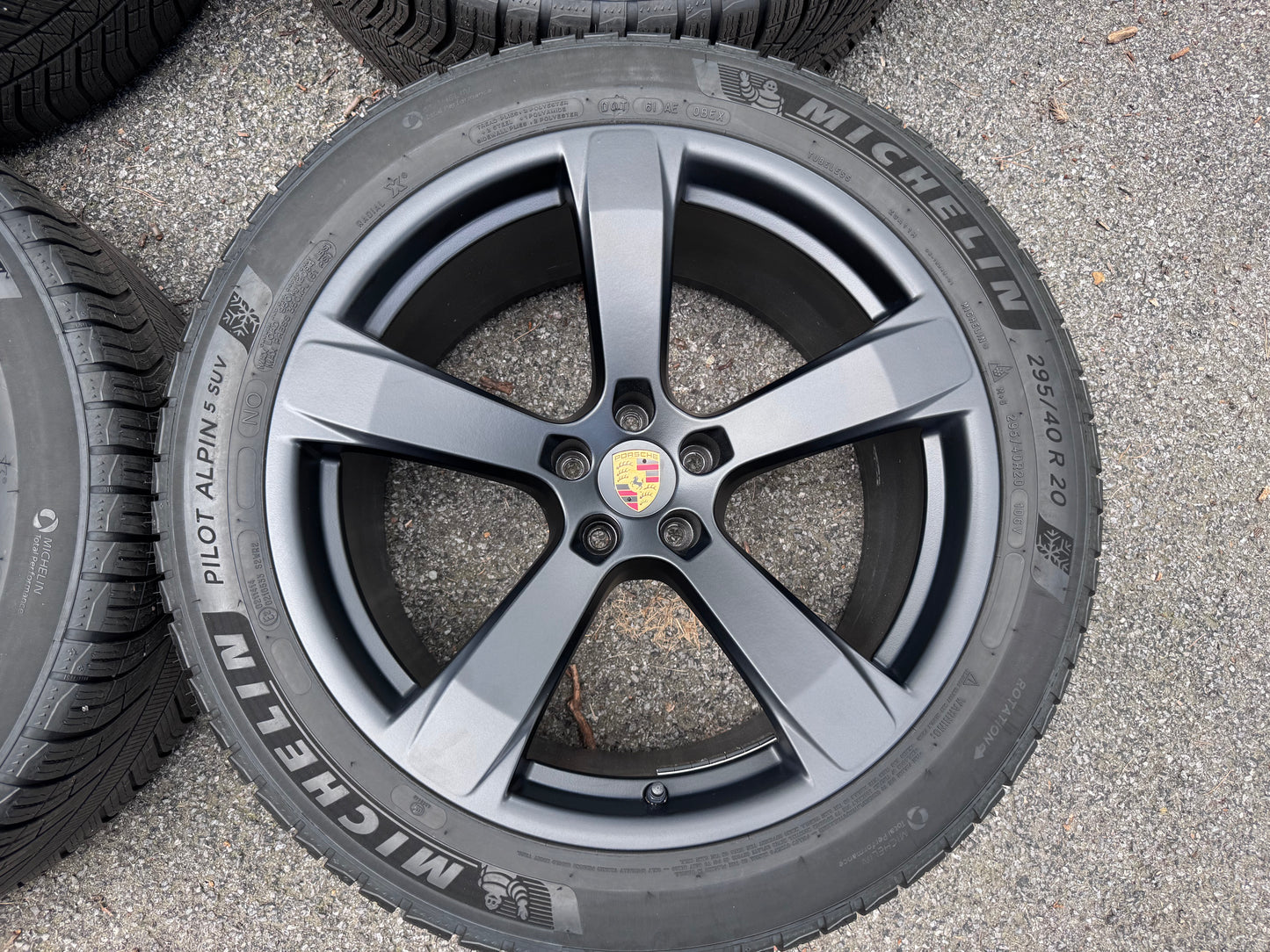 Winter Package: 20” OEM 95B.3 5-Spoke Sport Wheels & Tires - Satin Black
