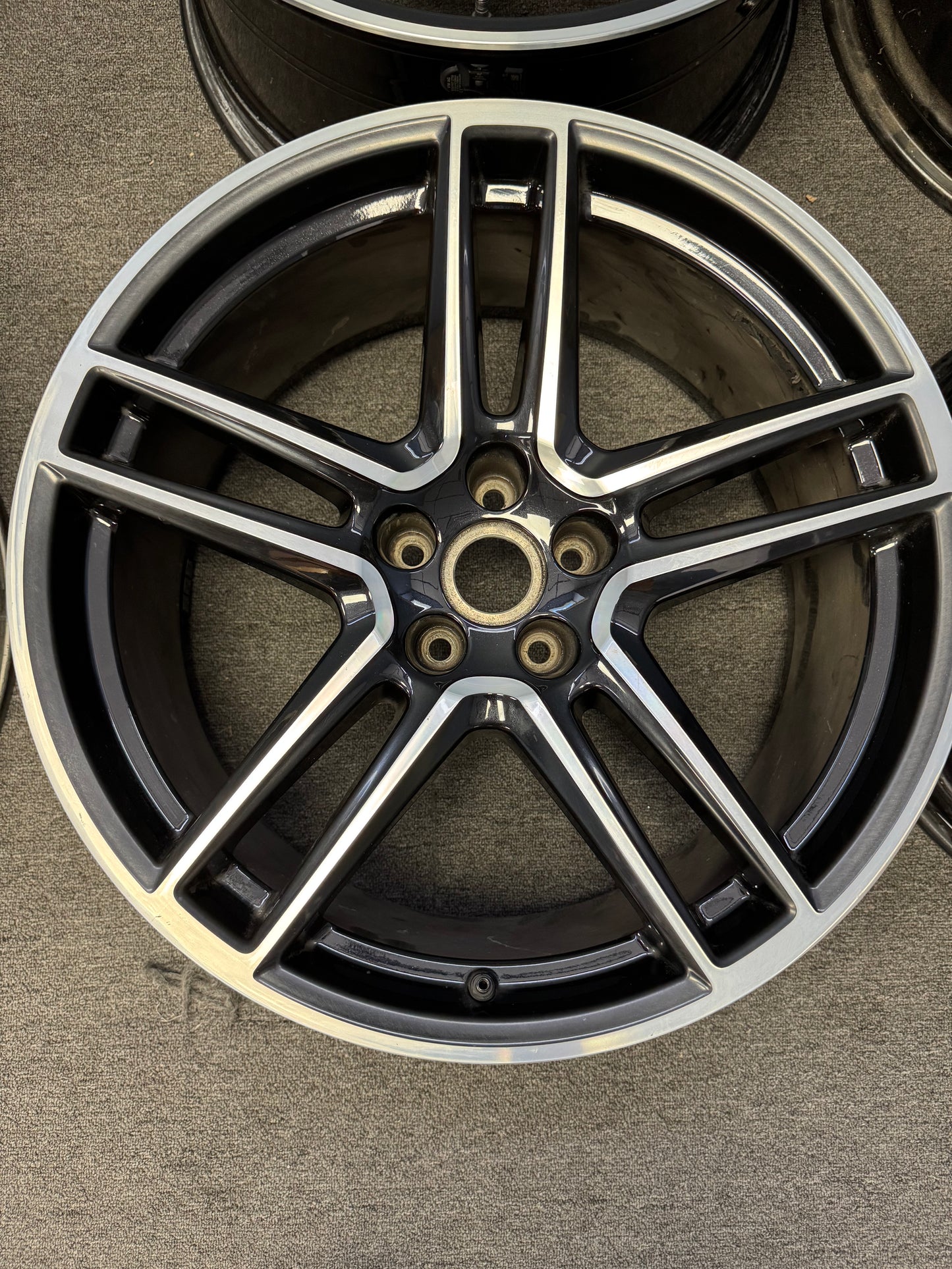 OEM Porsche Macan 20” Turbo Wheels - Black/Machined, Tire Options