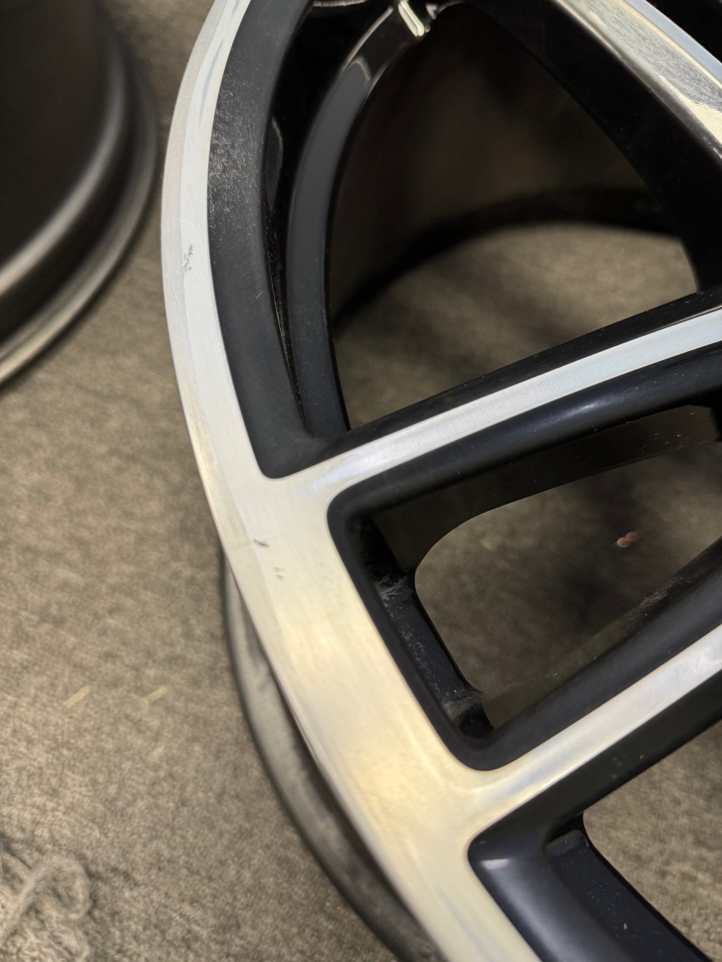 OEM Porsche Macan 20” Turbo Wheels - Black/Machined, Tire Options