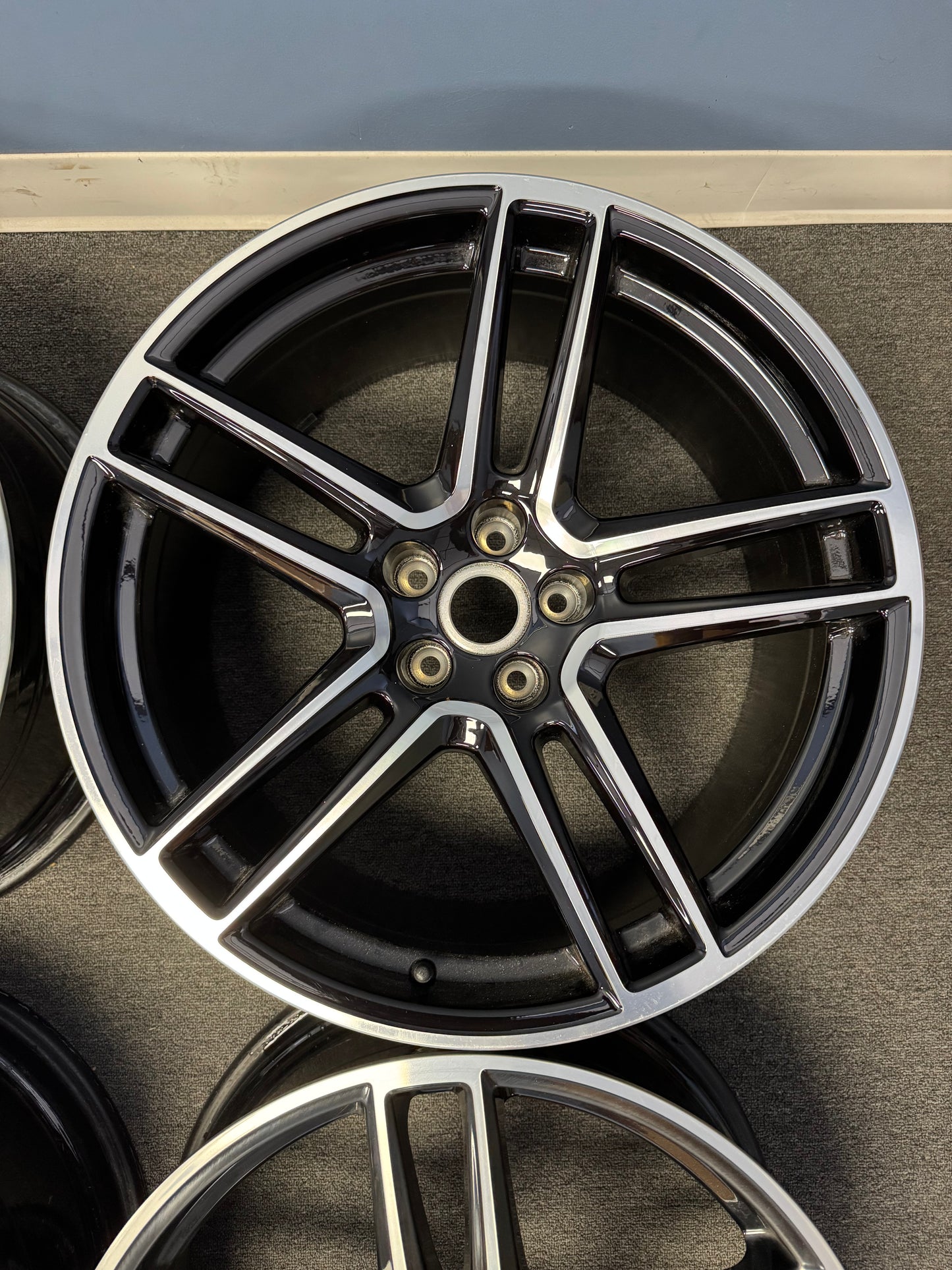 OEM Porsche Macan 20” Turbo Wheels - Black/Machined, Tire Options