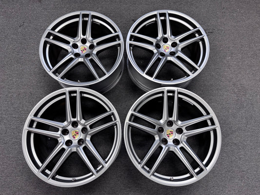 OEM Porsche Macan 20” Turbo Wheels - Satin Platinum, Tire Options